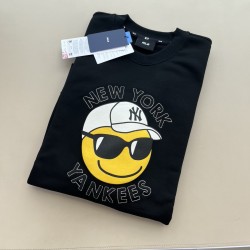 【韓國 MLB Smile系列 黑色長袖大學T】