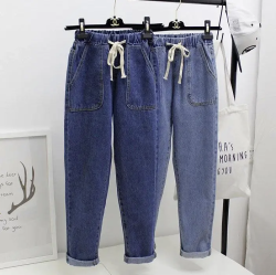 【韓版鬆緊腰九分哈倫褲】