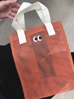【韓系大眼睛👀刺繡網眼收納包】