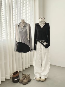 【Bimilie 純色翻領羊毛打底衫】