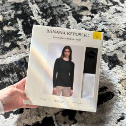 【美國 BANANA REPUBLIC 雙入長袖羅紋T兩入組】