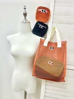 【韓系網眼刺繡包(大網袋)】