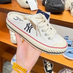 【韓國MLB｜洋基帆布穆勒半拖鞋】