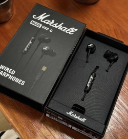 【Marshall｜MODE USB-C 耳塞式有線耳機(古銅黑)】